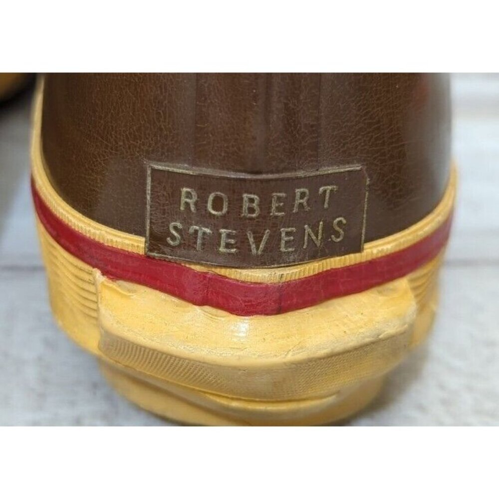 ✅ROBERT STEVENS Felt Lined Brown Steel Shank Mens 6 Boots Halloween Prop Decor - Picture 10 of 12